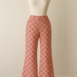 Zara Geometric Red and Cream Chinos